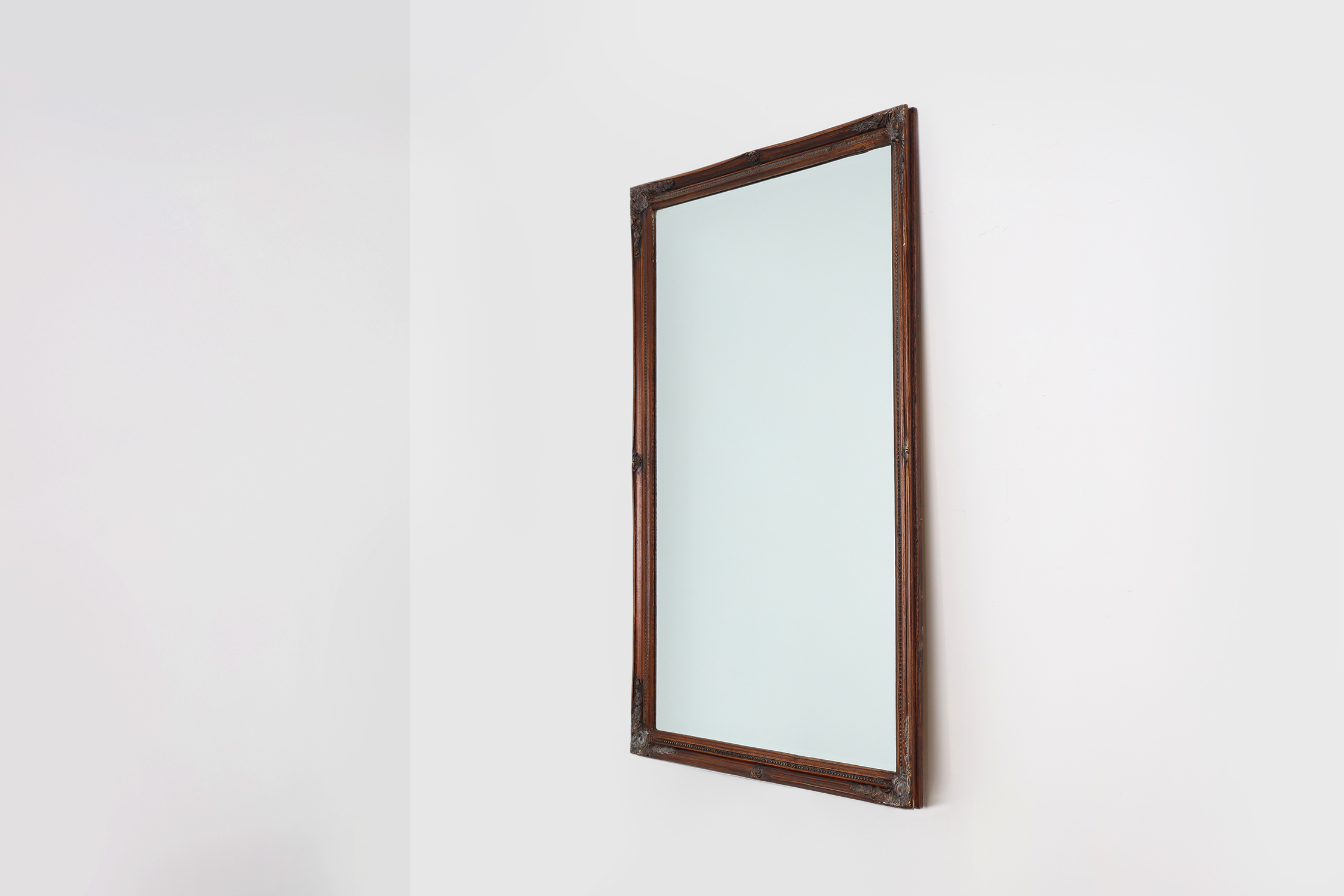 Antique French Facet-Cut Mirror in Carved Wood, circa 1850thumbnail